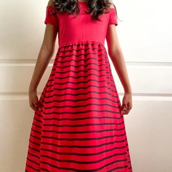 Nautica | Dresses | Nautica Red And Black Tank Top Offtheshoulder Maxi Dress  | Poshmark